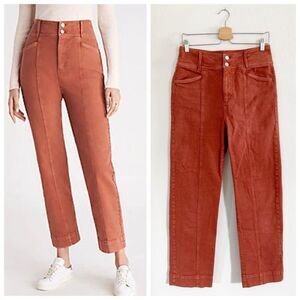Ann Taylor Quarter Pocket High Waist Straight Jeans In Cinnamon Clove Size 4